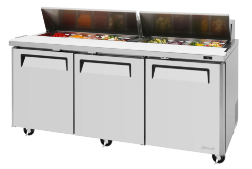 Turbo Air MST-72-N 72 5/8" 3 Doors 19 Pan Sandwich / Salad Prep Table