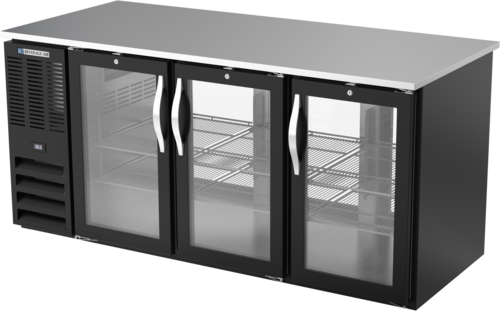 Beverage-Air BB72HC-FG-PT-B 72" Glass Door Back Bar Cooler