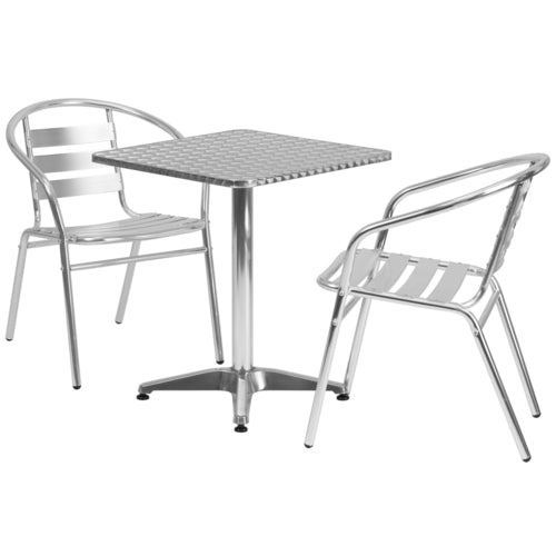Flash Furniture TLH-ALUM-24SQ-017BCHR2-GG Patio Dining Set