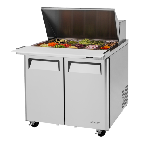 Turbo Air MST-36-15-N6 36 3/8" 2 Doors 15 Pan Mega Top Sandwich / Salad Prep Table