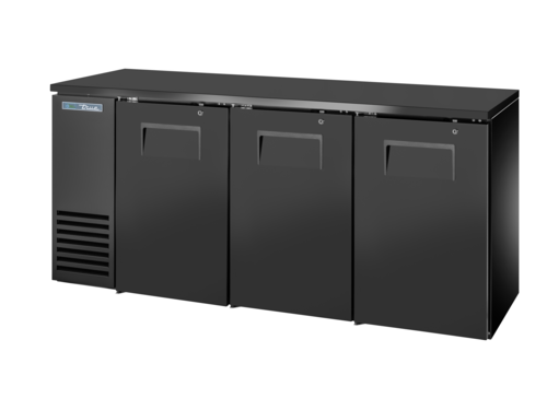 True TBB24-72-3S-Z1-BST-B-1 72 1/8" Solid Door Back Bar Cooler