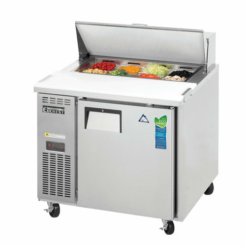 Everest EPR1-24 35 5/8" 1 Door 9 Pan Sandwich / Salad Prep Table