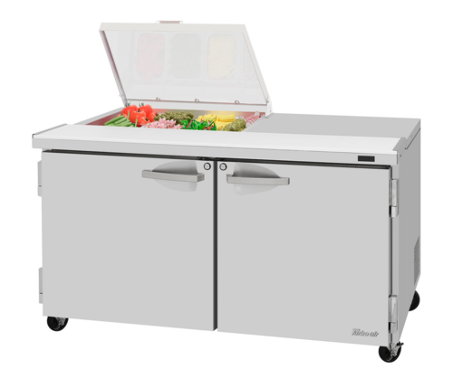 Turbo Air PST-60-08S-N-FCL 60 1/4" 2 Doors 9 Pan Sandwich / Salad Prep Table