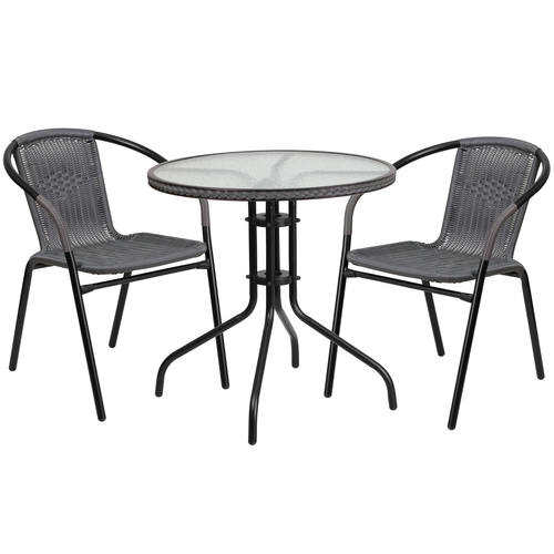 Flash Furniture TLH-087RD-037GY2-GG Patio Dining Set