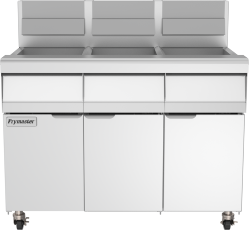 Frymaster MJ350 47 1/8" (3) 50 lb Gas Fryer Battery