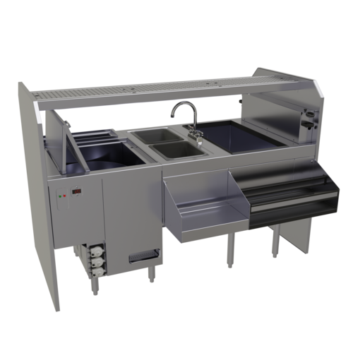 Glastender PSC-66L 66" Underbar Ice Bin / Cocktail Station