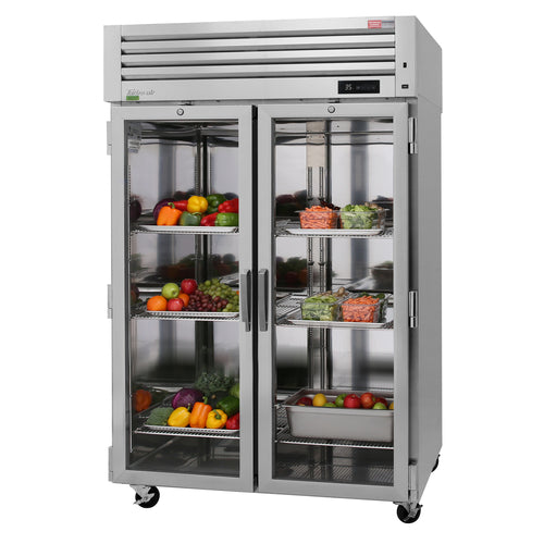 Turbo Air PRO-50R-G-N 51 3/4" 2 Section Glass Door Reach-In Refrigerator