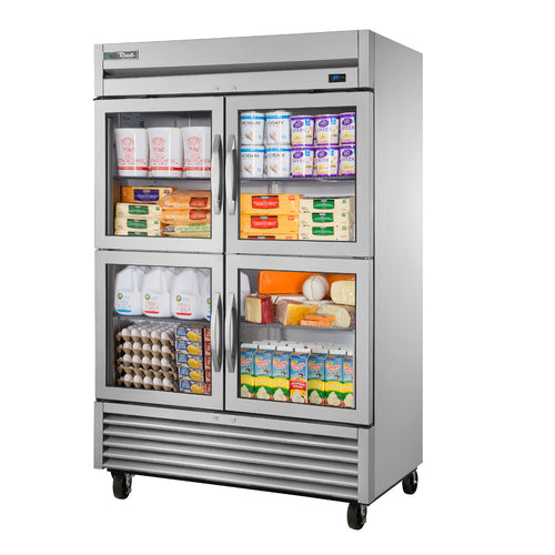 True TS-49G-4-HC~FGD01 54 1/8" 2 Section Glass Door Reach-In Refrigerator