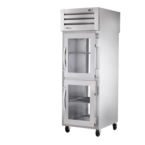 True STG1RPT-2HG-1G-HC 27 1/2" 1 Section Solid & Glass Door Pass-Thru Refrigerator