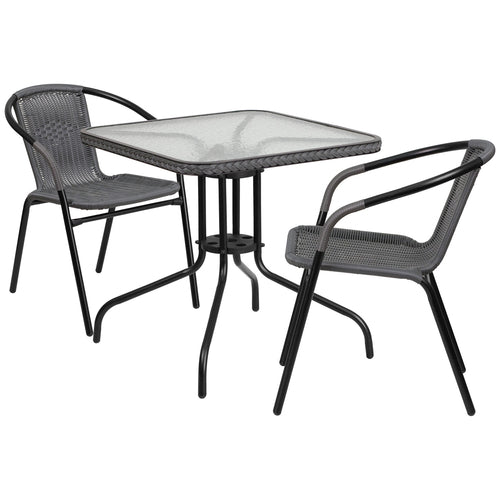 Flash Furniture TLH-073SQ-037GY2-GG Patio Dining Set