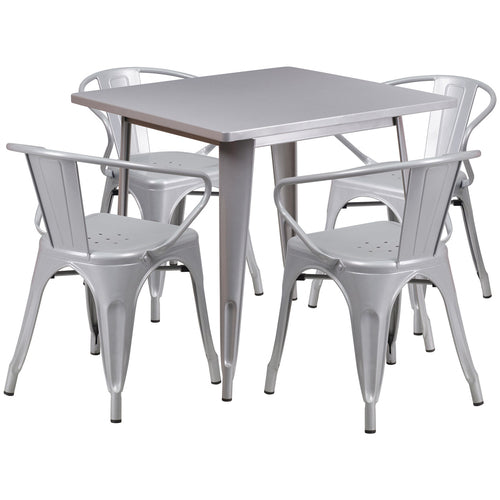 Flash Furniture ET-CT002-4-70-SIL-GG Patio Dining Set