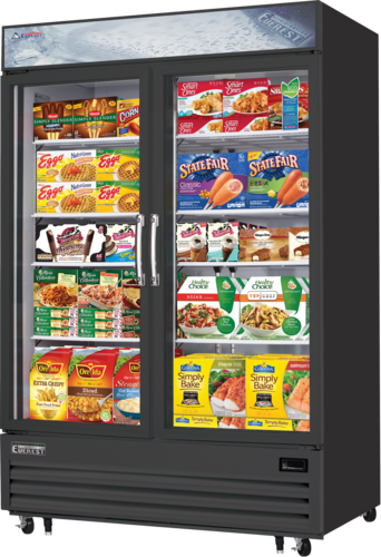 Everest EMGF48B 54 3/4" 2 Section Freezer Merchandiser