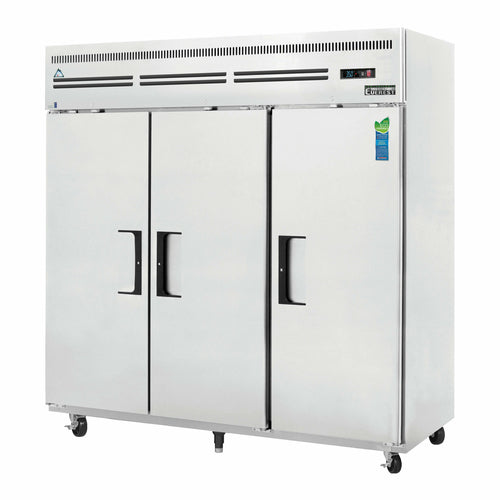Everest ESR3 74 3/4" 3 Section Solid Door Reach-In Refrigerator