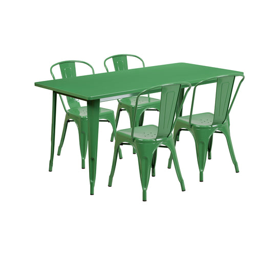 Flash Furniture ET-CT005-4-30-GN-GG Patio Dining Set