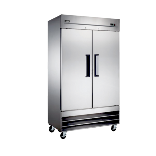 Omcan 50111 39 1/2" 2 Section Solid Door Reach-In Freezer