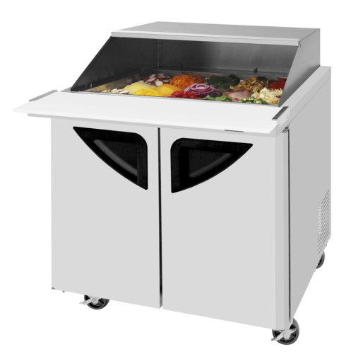 Turbo Air TST-36SD-15-N-SL 36 1/4" 2 Doors 15 Pan Mega Top Sandwich / Salad Prep Table