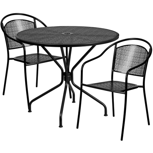 Flash Furniture CO-35RD-03CHR2-BK-GG Patio Dining Set