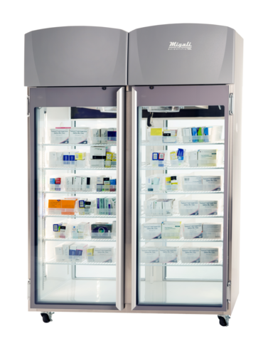 Migali EVOX-2PT-SH-LB-RC 55" Solid Door Undercounter Refrigerator