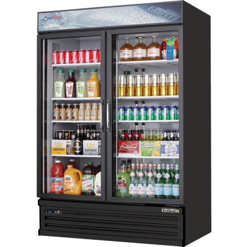 Everest EMSGR48B 53 1/8" 2 Section Refrigerated Merchandiser