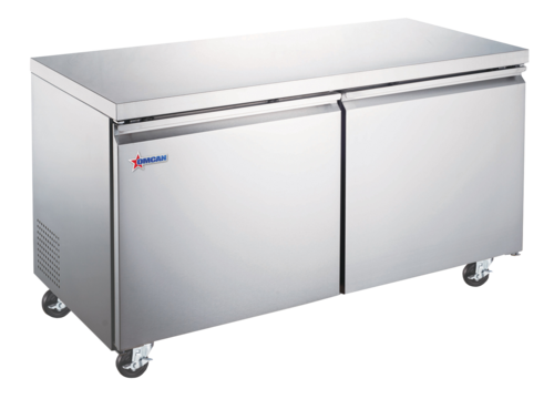 Omcan 50093 60 1/4" Solid Door Undercounter Refrigerator
