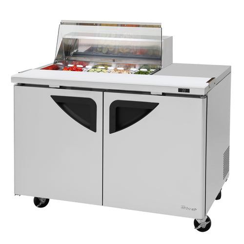 Turbo Air TST-48SD-08S-N-CL 48 1/4" 2 Doors 9 Pan Sandwich / Salad Prep Table