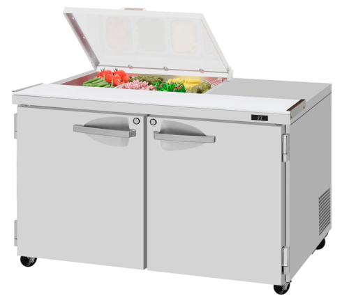 Turbo Air PST-48-08S-N-FCL 48 1/4" 2 Doors 9 Pan Sandwich / Salad Prep Table