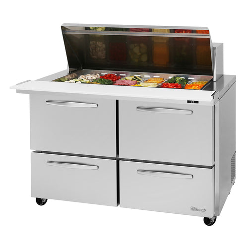Turbo Air PST-48-18-D4-N 48 1/4" 4 Drawer 18 Pan Mega Top Sandwich / Salad Prep Table