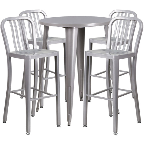 Flash Furniture CH-51090BH-4-30VRT-SIL-GG Patio Dining Set
