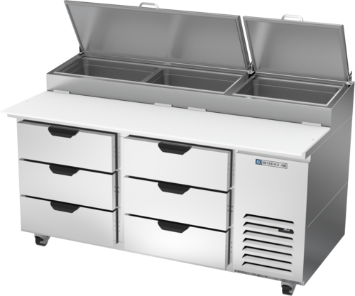 Beverage-Air DPD67HC-6 67" 6 Drawer Pizza Prep Table