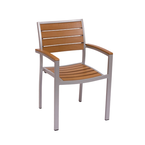 BFM Seating PH101CTKSV 18 1/2" Patio Chair
