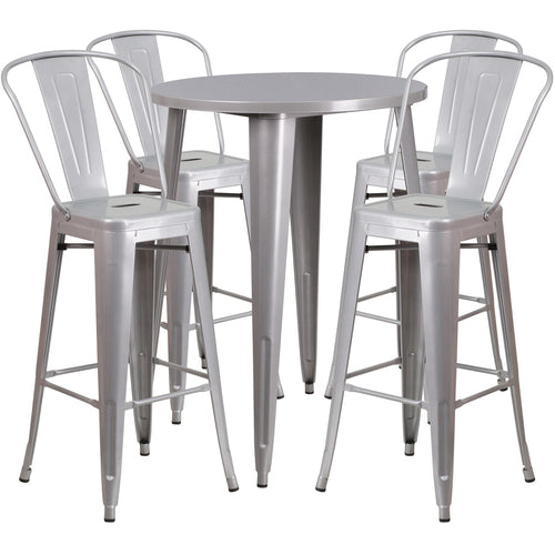 Flash Furniture CH-51090BH-4-30CAFE-SIL-GG Patio Dining Set