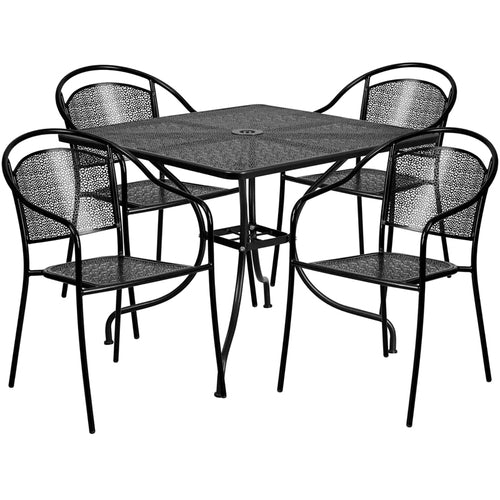 Flash Furniture CO-35SQ-03CHR4-BK-GG Patio Dining Set