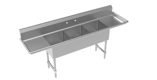 Krowne CS-1818-3-LR-LF 100" Compartment Sink