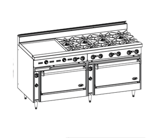 Jade Range JBR-12-3636 72" Gas Restaurant Range