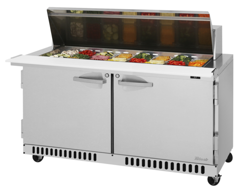 Turbo Air PST-60-24-FB-N 60 1/4" 2 Doors 24 Pan Mega Top Sandwich / Salad Prep Table