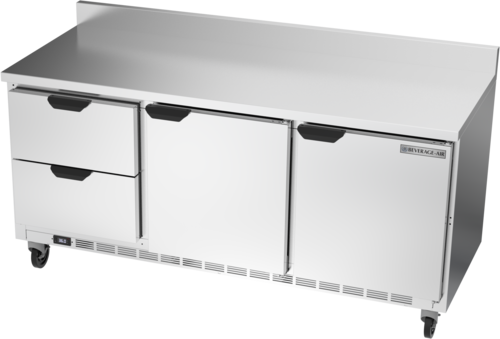 Beverage-Air WTRD72AHC-2-FIP 72" 2 Doors Worktop Refrigerator