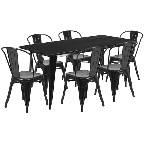 Flash Furniture ET-CT005-6-30-BK-GG Patio Dining Set