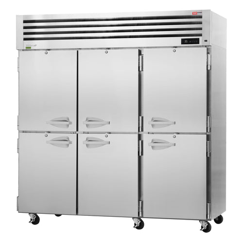 Turbo Air PRO-77-6R-N 77 3/4" 3 Section Solid Door Reach-In Refrigerator
