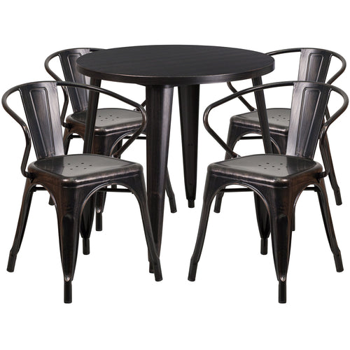 Flash Furniture CH-51090TH-4-18ARM-BQ-GG Patio Dining Set