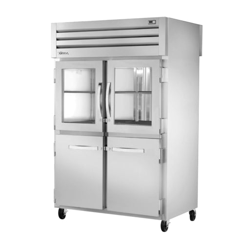 True STG2RPT-2HG/2HS-2S-HC 52 5/8" 2 Section Solid & Glass Door Pass-Thru Refrigerator