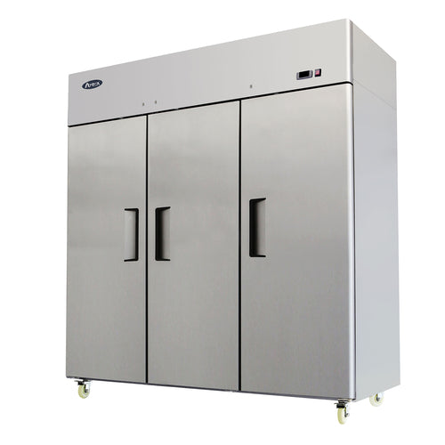 Atosa MBF8006GR 77 3/4" 3 Section Solid Door Reach-In Refrigerator