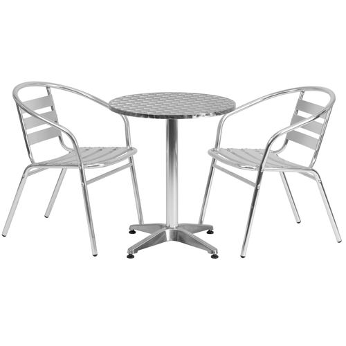 Flash Furniture TLH-ALUM-24RD-017BCHR2-GG Patio Dining Set