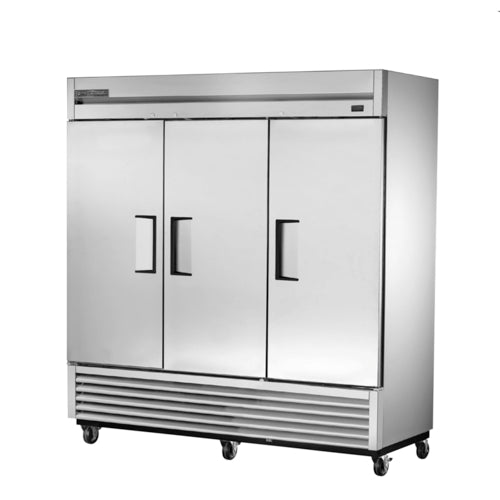 True TS-72-HC 78 1/8" 3 Section Solid Door Reach-In Refrigerator