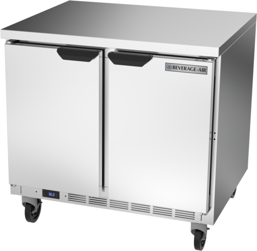 Beverage-Air WTR36AHC-FLT 36" 2 Doors Worktop Refrigerator