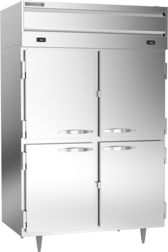 Beverage-Air PRF24-24HC-1AHS 52 1/8" 2 Section Solid Door Reach-In Refrigerator Freezer