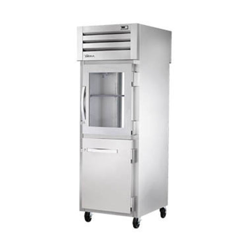 True STA1RPT-1HG/1HS-1G-HC 27 1/2" 1 Section Solid & Glass Door Pass-Thru Refrigerator