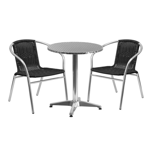 Flash Furniture TLH-ALUM-24RD-020BKCHR2-GG Patio Dining Set