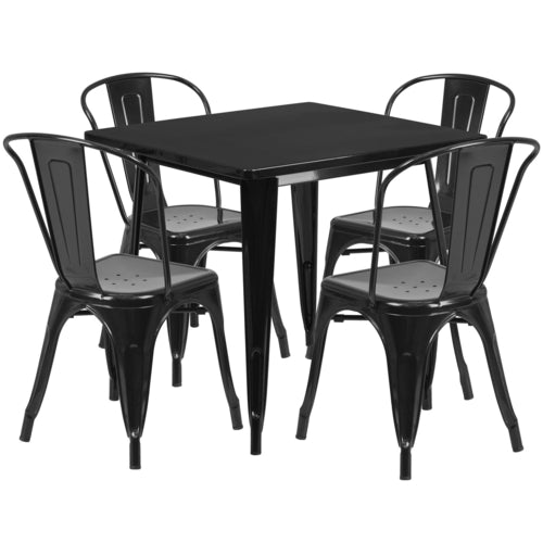 Flash Furniture ET-CT002-4-30-BK-GG Patio Dining Set