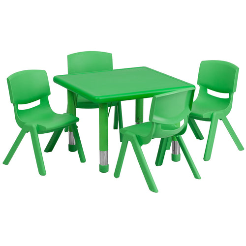 Flash Furniture YU-YCX-0023-2-SQR-TBL-GREEN-E-GG Dining Set