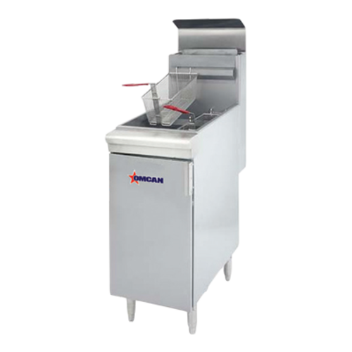 Omcan 43422 15 1/2" 40 lb Gas Floor Fryer